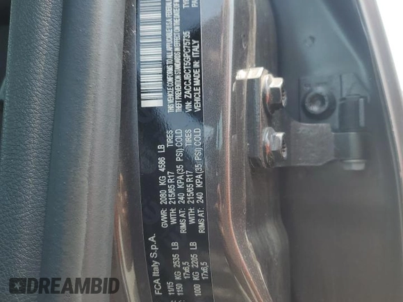 2016 Jeep Renegade Trailhawk with VIN ZACCJBCT5GPC75735, listed as a Copart auction lot 60299005 with 121,990 mi miles and Salvage title. Bid and sale history available at DreamBid. Image 13.
