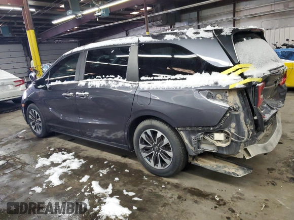 2021 Honda Odyssey EX-L with VIN 5FNRL6H76MB008520, listed as a Copart auction lot 45881615 with 45,964 mi miles and Salvage Title. Bid and sale history available at DreamBid. Image 2.