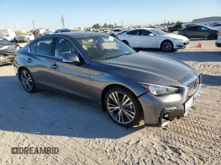2021 Infiniti Q50 Signature Edition with VIN JN1EV7CP8MM702951, listed as a Copart auction lot 80562724 with 65,016 mi miles and Salvage title. Bid and sale history available at DreamBid. Image 4.