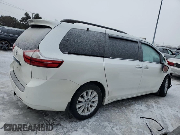 2016 Toyota Sienna Ltd with VIN 5TDDK3DC7GS132956, listed as a Copart auction lot 89190975 with 0 mi miles and Salvage Title. Bid and sale history available at carsss.com. Image 3.