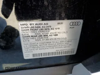 2020 Audi Q5 Premium with VIN WA1ANAFY1L2110650, listed as a Copart auction lot 60206532 with 0 mi miles. Bid and sale history available at carsss.com. Image 10.