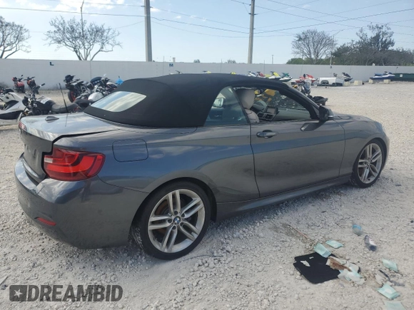 2017 BMW 2 Series 230i with VIN WBA2K9C36H7A26375, listed as a Copart auction lot 47055625 with 62,165 mi miles and Salvage title. Bid and sale history available at DreamBid. Image 3.