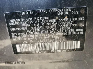 2021 Subaru Forester Limited with VIN JF2SKAUC0MH492101, listed as a Copart auction lot 68653554 with 0 mi miles and Salvage Title. Bid and sale history available at carsss.com. Image 13.