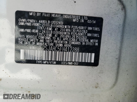 2015 Subaru Forester 2.5i Limited with VIN JF2SJAHC5FH412288, listed as a Copart auction lot 52929085 with 196,819 mi miles and Salvage Title. Bid and sale history available at carsss.com. Image 12.