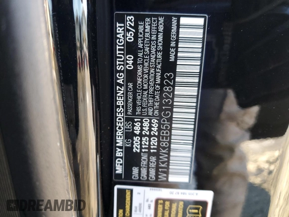 2023 Mercedes-Benz C 300 with VIN W1KWK8EB5PG132823, listed as a Copart auction lot 87249864 with 9,202 mi miles and Salvage Title. Bid and sale history available at DreamBid. Image 12.