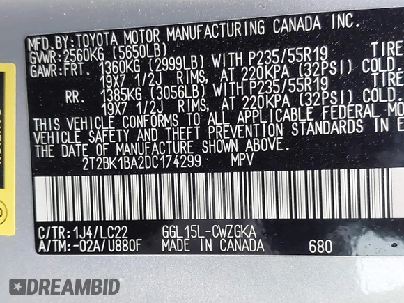 2013 Lexus RX 350 с VIN 2T2BK1BA2DC174299, выставлен на аукционе IAAI как лот 42537472 с пробегом 152 007 миль миль и . История ставок и продаж доступна на DreamBid. Изображение 9.