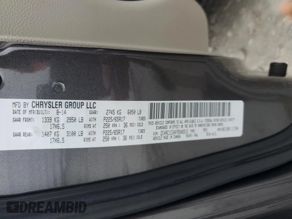 2015 Chrysler Town & Country Touring-L with VIN 2C4RC1CG4FR506913, listed as a Copart auction lot 82864954 with 104,778 mi miles and Salvage Title. Bid and sale history available at carsss.com. Image 13.