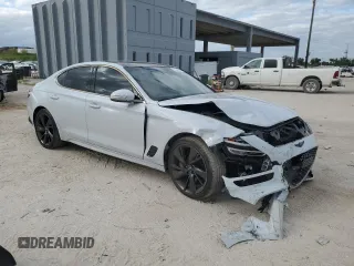 2022 Genesis G70 3.3T with VIN KMTG54TE4NU103180, listed as a Copart auction lot 80885684 with 34,852 mi miles and Salvage Title. Bid and sale history available at DreamBid. Image 4.