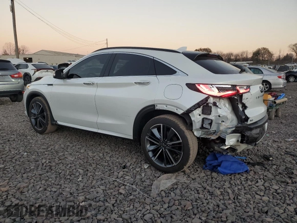 2024 Infiniti QX55 Luxe with VIN 3PCAJ5JR7RF113714, listed as a Copart auction lot 79325634 with 3,147 mi miles and Salvage Title. Bid and sale history available at DreamBid. Image 2.