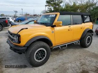 2021 Ford Bronco z VIN 1FMEE5DP6MLA88337, wystawiony jako Copart lot #76057734 z przebiegiem 31 846 mil mil oraz Szkoda całkowita • Salvage title. Historia ofert i sprzedaży dostępna na DreamBid. Obrazek 1.