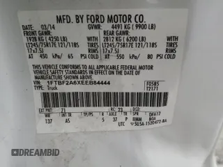 2014 Ford Super Duty F-250 SRW XL with VIN 1FTBF2A6XEEB84444, listed as a Copart auction lot 51450645 with 293,587 mi miles and Clean Title. Bid and sale history available at carsss.com. Image 12.