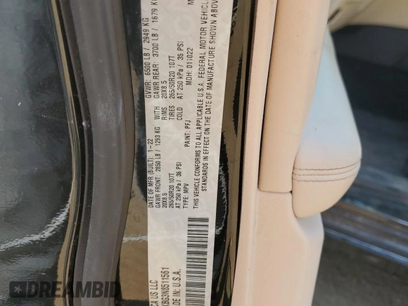 2022 Jeep Grand Cherokee Limited with VIN 1C4RJKBG3N8511561, listed as a Copart auction lot 56709095 with 61,470 mi miles and Clean title. Bid and sale history available at DreamBid. Image 12.