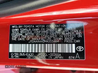 2021 Toyota Mirai XLE with VIN JTDAAAAA2MA003464, listed as a Copart auction lot 57154465 with 23,289 mi miles and Salvage title. Bid and sale history available at DreamBid. Image 12.