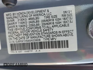 2021 Honda CR-V EX with VIN 5J6RW1H54MA009838, listed as a Copart auction lot 48870945 with 69,334 mi miles and Salvage Title. Bid and sale history available at carsss.com. Image 13.