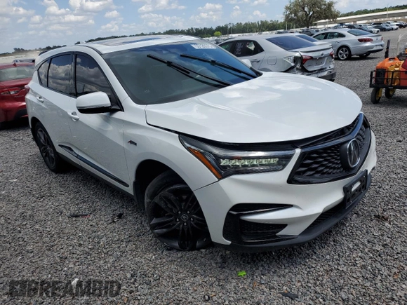 2021 Acura RDX w/A-Spec Package with VIN 5J8TC2H6XML035465, listed as a Copart auction lot 55128375 with 51,578 mi miles and Salvage title. Bid and sale history available at DreamBid. Image 4.