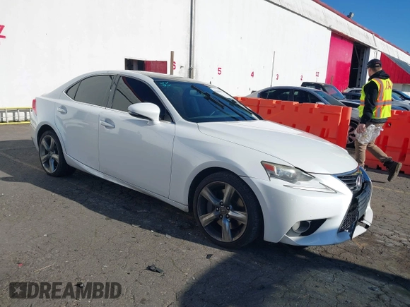 2014 Lexus IS 350 with VIN JTHBE1D23E5001809, listed as a IAAI auction lot 41439427 with 145,771 mi miles and . Bid and sale history available at DreamBid. Image 1.