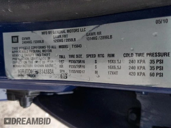 2010 GMC Canyon SLE1 with VIN 1GTJTCDE9A8141834, listed as a Copart auction lot 42956015 with 235,826 mi miles and Non Repairable. Bid and sale history available at carsss.com. Image 13.