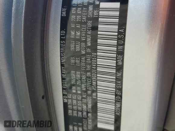 2014 Subaru Tribeca Limited with VIN 4S4WX9GD3E4400570, listed as a Copart auction lot 46902125 with 155,274 mi miles and Salvage title. Bid and sale history available at DreamBid. Image 14.