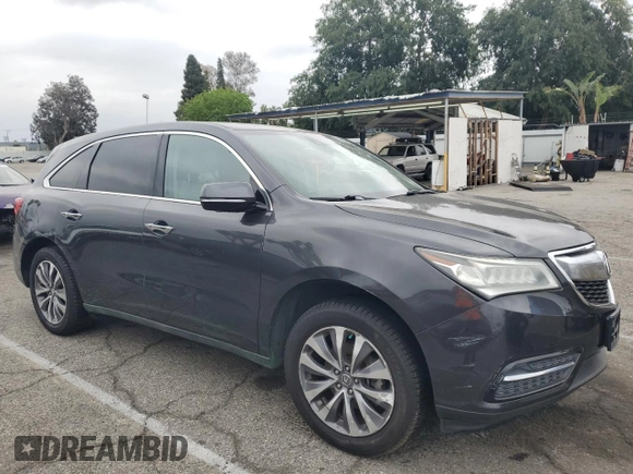 2014 Acura MDX Technology with VIN 5FRYD3H43EB020265, listed as a Copart auction lot 53580405 with 87,116 mi miles and Salvage title. Bid and sale history available at DreamBid. Image 4.