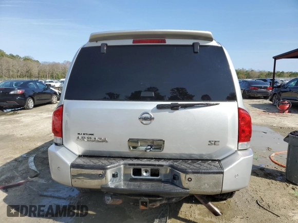 2007 Nissan Armada SE z VIN 5N1BA08A27N722095, wystawiony jako Copart lot #51247875 z przebiegiem 195 137 mil mil oraz Szkoda całkowita • Salvage title. Historia ofert i sprzedaży dostępna na DreamBid. Obrazek 6.