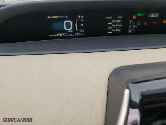 2016 Toyota Prius Two with VIN JTDKBRFU1G3006660, listed as a Copart auction lot 53178375 with 224,507 mi miles and Salvage Title. Bid and sale history available at carsss.com. Image 9.