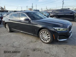 2020 BMW 7 Series 740i with VIN WBA7T2C01LGL17386, listed as a Copart auction lot 49496215 with 44,801 mi miles and Salvage title. Bid and sale history available at DreamBid. Image 4.