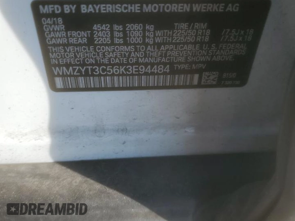 2019 MINI Countryman Cooper S with VIN WMZYT3C56K3E94484, listed as a Copart auction lot 55854305 with 78,927 mi miles and Salvage Title. Bid and sale history available at DreamBid. Image 13.