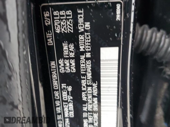 2017 Volvo S60 Inscription z VIN LYV402HK2HB147244, wystawiony jako Copart lot #59222355 z przebiegiem Nie podano mil oraz Szkoda całkowita • Salvage title. Historia ofert i sprzedaży dostępna na DreamBid. Obrazek 12.