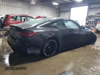 2025 BMW M4 Competition xDrive with VIN WBS33HK02SCS87206, listed as a Copart auction lot 79420424 with 3,703 mi miles and Salvage Title. Bid and sale history available at carsss.com. Image 3.