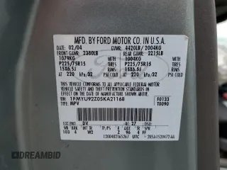 2005 Ford Escape XLS Value z VIN 1FMYU92Z05KA21168, wystawiony jako Copart lot #47630185 z przebiegiem 253 389 mil mil oraz Szkoda całkowita • Salvage title. Historia ofert i sprzedaży dostępna na DreamBid. Obrazek 16.