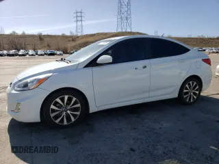 2015 Hyundai Accent GLS with VIN KMHCU4AE2FU822959, listed as a Copart auction lot 52116385 with 92,567 mi miles and Salvage Title. Bid and sale history available at carsss.com. Image 1.