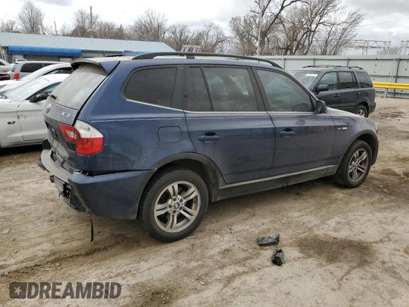 2006 BMW X3 3.0i with VIN WBXPA93456WD29965, listed as a Copart auction lot 47667055 with 165,785 mi miles and Salvage Title. Bid and sale history available at carsss.com. Image 3.