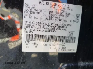 2011 Ford Edge Limited with VIN 2FMDK3KC6BBB06969, listed as a Copart auction lot 52068215 with 241,073 mi miles and Salvage Title. Bid and sale history available at carsss.com. Image 12.
