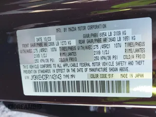 2024 Mazda CX-90 3.3 Turbo Premium Plus with VIN JM3KKEHD3R1143143, listed as a IAAI auction lot 41161865 with 15,686 mi miles. Bid and sale history available at carsss.com. Image 9.
