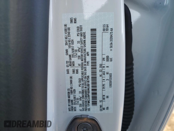 2022 Ford Escape S z VIN 1FMCU9F60NUB18756, wystawiony jako Copart lot #43924995 z przebiegiem 19 880 mil mil oraz Szkoda całkowita • Salvage title. Historia ofert i sprzedaży dostępna na DreamBid. Obrazek 14.