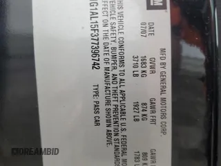2007 Chevrolet Cobalt LT z VIN 1G1AL15F377396742, wystawiony jako Copart lot #56535775 z przebiegiem 67 039 mil mil oraz Szkoda całkowita • Salvage title. Historia ofert i sprzedaży dostępna na DreamBid. Obrazek 12.