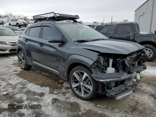 2020 Hyundai Kona Ultimate with VIN KM8K5CA50LU492060, listed as a Copart auction lot 71581672 with 25,568 mi miles. Bid and sale history available at carsss.com. Image 4.