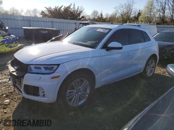 2020 Audi Q5 Premium Plus with VIN WA1BNAFYXL2032650, listed as a Copart auction lot 50775665 with 44,100 mi miles and Salvage title. Bid and sale history available at DreamBid. Image 1.