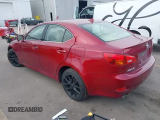 2007 Lexus IS 250 with VIN JTHCK262575010496, listed as a IAAI auction lot 41641740 with 141,664 mi miles. Bid and sale history available at carsss.com. Image 3.
