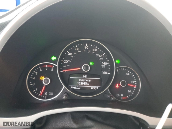 2012 Volkswagen Beetle 2.0T Turbo w/Sun/Sound with VIN 3VWV67ATXCM645050, listed as a Copart auction lot 45746555 with 152,935 mi miles and Salvage Title. Bid and sale history available at carsss.com. Image 9.