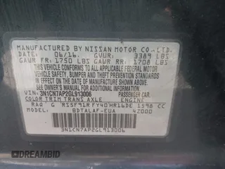 2016 Nissan Versa S Plus with VIN 3N1CN7AP2GL913006, listed as a IAAI auction lot 41989696 with 260,168 mi miles. Bid and sale history available at carsss.com. Image 9.