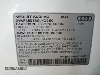 2021 Audi Q5 Premium Plus z VIN WA1BAAFY9M2116861, wystawiony jako Copart lot #55532615 z przebiegiem 68 239 mil mil oraz Nie do naprawy • Non repairable. Historia ofert i sprzedaży dostępna na DreamBid. Obrazek 13.