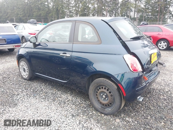 2013 FIAT 500 Pop with VIN 3C3CFFAR8DT574709, listed as a IAAI auction lot 41346479 with 86,958 mi miles. Bid and sale history available at carsss.com. Image 3.