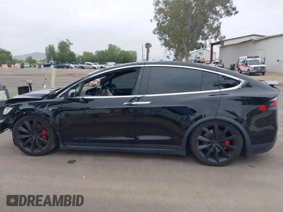 2020 Tesla Model X P90D with VIN 5YJXCDE4XLF296255, listed as a IAAI auction lot 42087953 with 45,411 mi miles. Bid and sale history available at carsss.com. Image 13.
