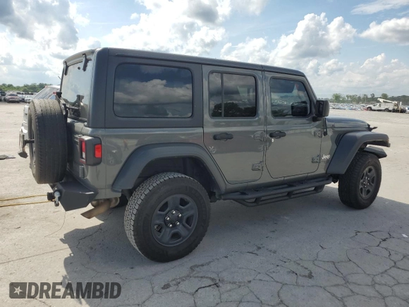 2020 Jeep Wrangler Unlimited Sport S with VIN 1C4HJXDN4LW344401, listed as a Copart auction lot 58404885 with 68,074 mi miles and Salvage title. Bid and sale history available at DreamBid. Image 3.