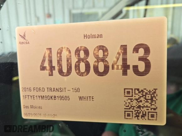 2016 Ford Transit Cargo z VIN 1FTYE1YM9GKB19505, wystawiony jako IAAI lot #42774251 z przebiegiem 252 184 mil mil oraz . Historia ofert i sprzedaży dostępna na DreamBid. Obrazek 45.