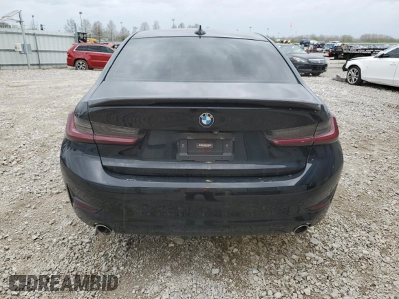 2020 BMW 3 Series 330i xDrive with VIN 3MW5R7J01L8B21498, listed as a Copart auction lot 49526285 with 76,575 mi miles and Salvage Title. Bid and sale history available at carsss.com. Image 6.
