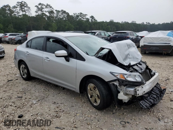 2014 Honda Civic LX z VIN 2HGFB2F50EH527348, wystawiony jako Copart lot #54311295 z przebiegiem 82 580 mil mil oraz Szkoda całkowita • Salvage title. Historia ofert i sprzedaży dostępna na DreamBid. Obrazek 4.