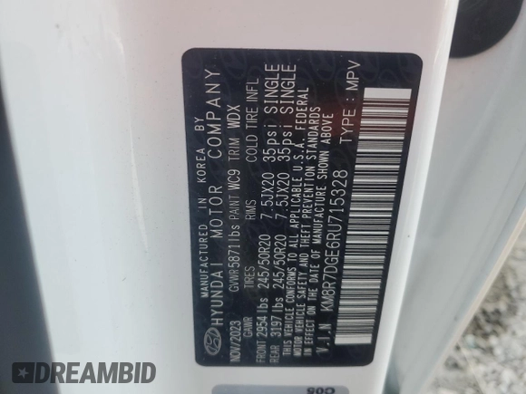 2024 Hyundai Palisade Calligraphy z VIN KM8R7DGE6RU715328, wystawiony jako Copart lot #51831285 z przebiegiem 18 721 mil mil oraz Nie do naprawy • Non repairable. Historia ofert i sprzedaży dostępna na DreamBid. Obrazek 13.