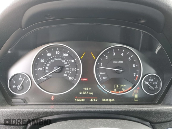 2015 BMW 3 Series 328i xDrive with VIN WBA3B5G54FNS11989, listed as a Copart auction lot 52485505 with 134,230 mi miles and Salvage Title. Bid and sale history available at carsss.com. Image 9.